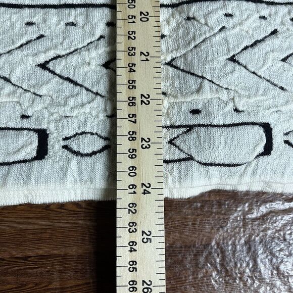 Icelandic Design Merino Wool Blend Women’s L White Black Aztec Full Zip Jacket - Picture 7 of 7